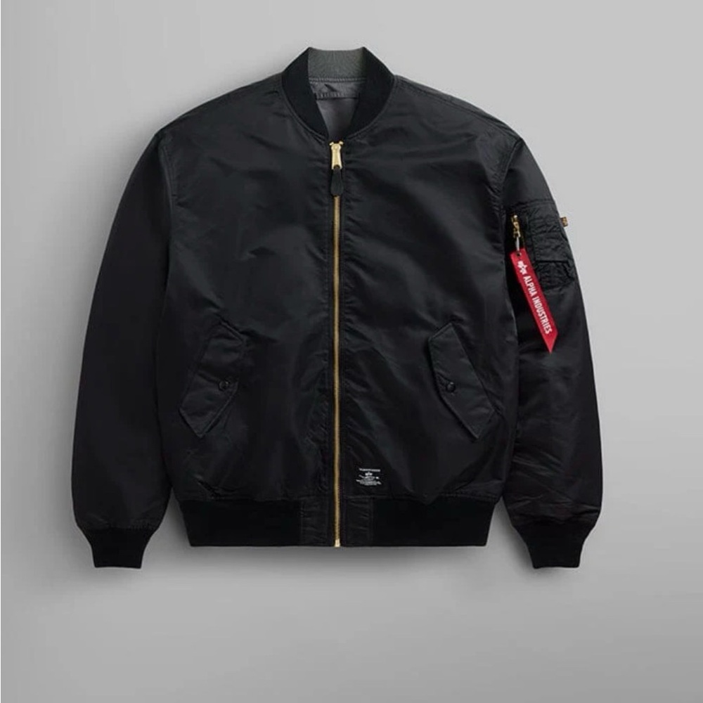 Alpha Industries Black Bomber Jacket reversible